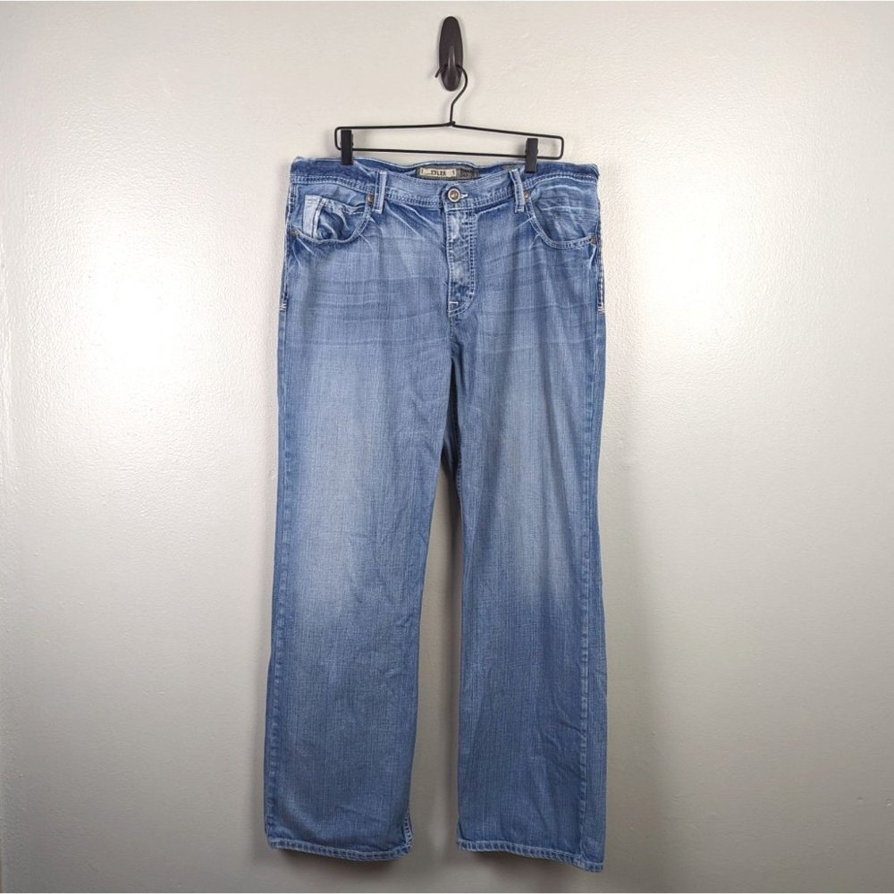 BKE Denim Men 100% Cotton High Rise Relaxed Jeans Size 40L Light Wash
